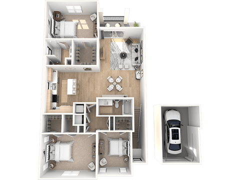 three bedroom floorplan at Altis Santa Barbara, Naples, FL